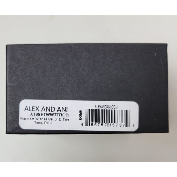 Alex and Ani Warmest Wishes Set of 2 Bangles Bracelets Rose Gold Tone - Picture 4 of 4